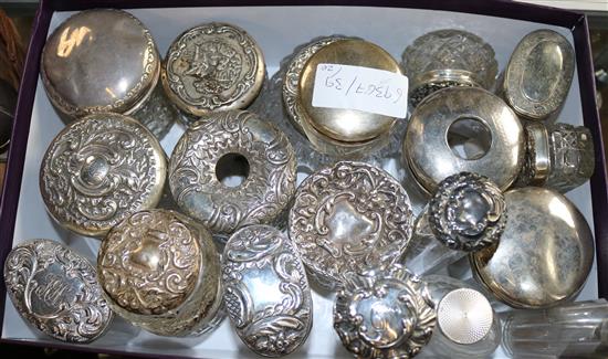20 silver topped toilet jars